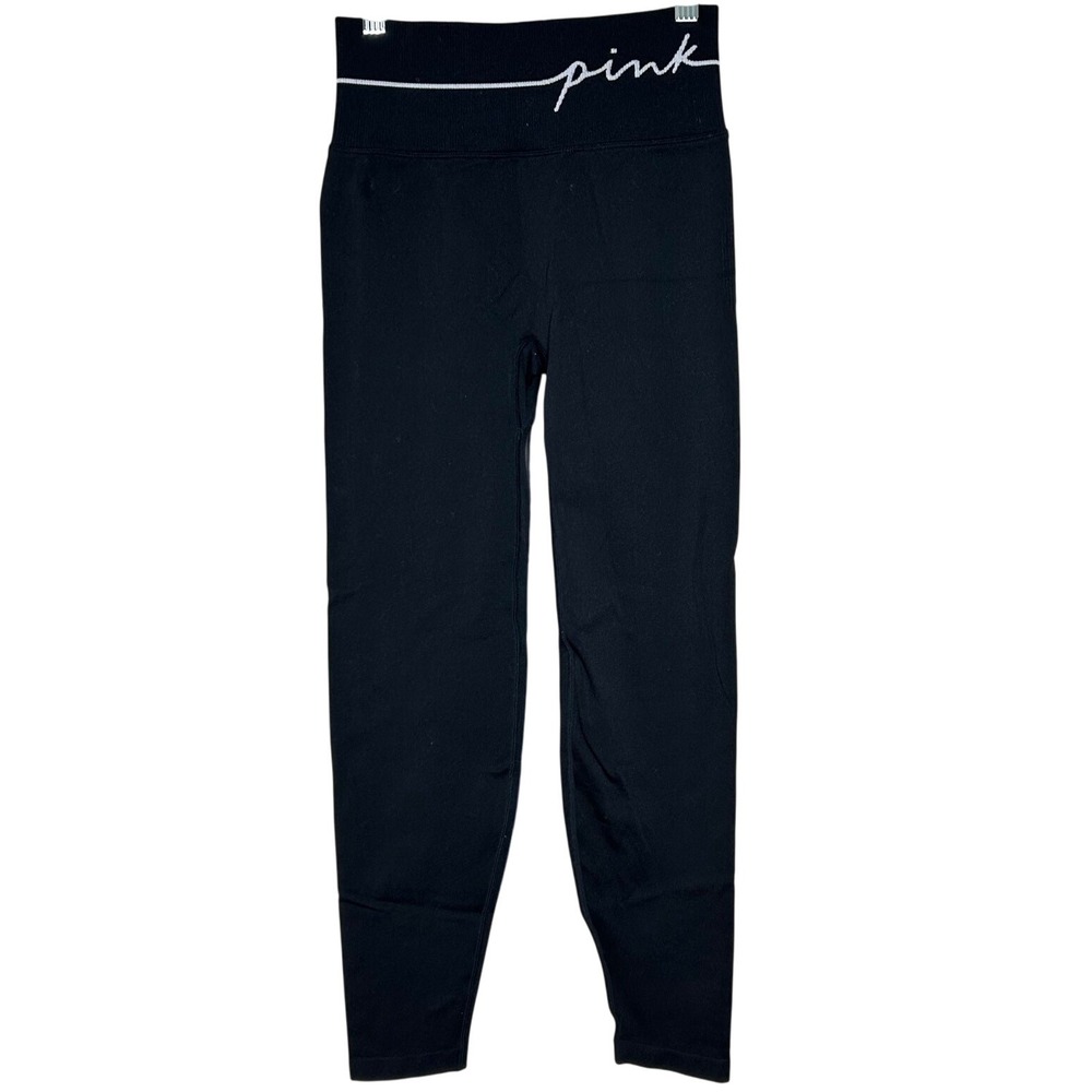 PINK black leggings- XS- logo never‎ worn